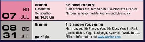 Yogasommer als Braunauer Veranstaltungshighlight  :o)